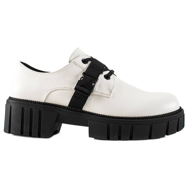 La.Fi Plattformsskor med spänne vit svart