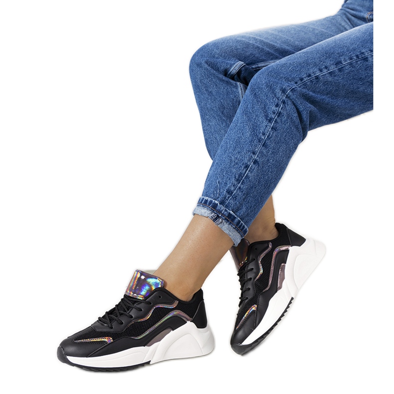 Svarta holografiska Ingram sneakers silver-