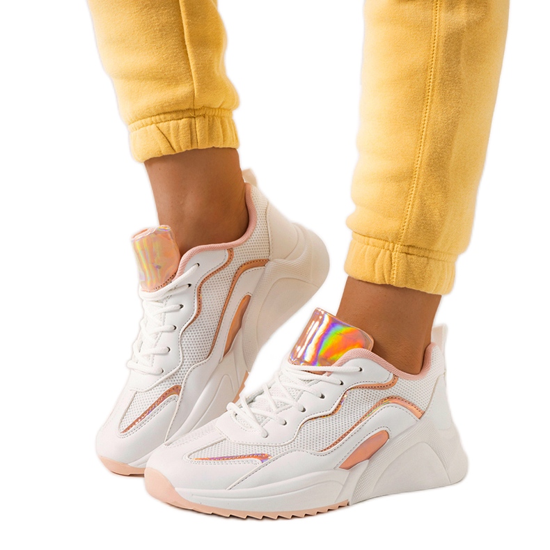 Ingram vita holografiska sneakers