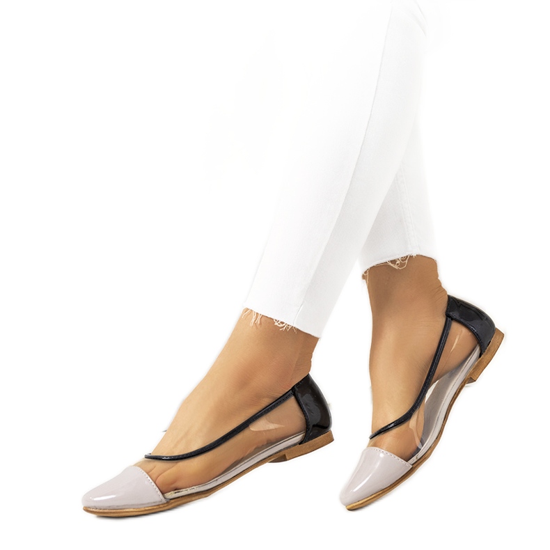 Violett genomskinliga Pastella ballerinor färglös svart