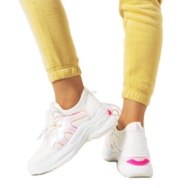 Rosa och vita Bates sneakers