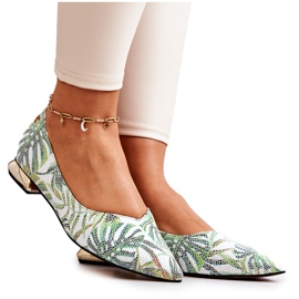 Ballerinor för damer Laura Messi Lädergrön 2193 mångfärgad