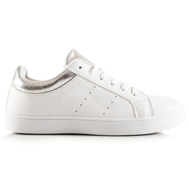 TRENDI Vita sportskor med ekologiskt läder