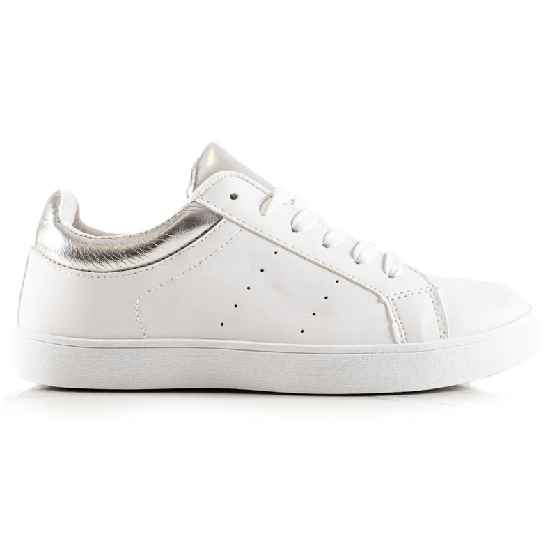 TRENDI Vita sportskor med ekologiskt läder