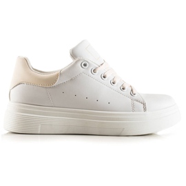 Ideal Shoes Klassiska vita sneakers