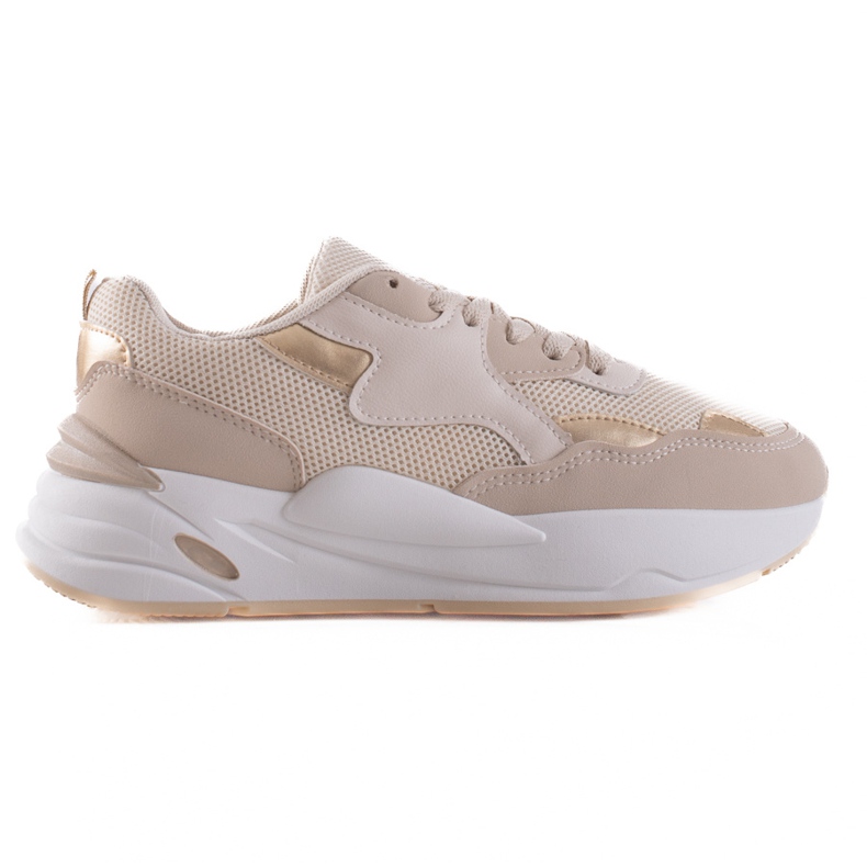 TRENDI Sneakers med mesh beige gyllene