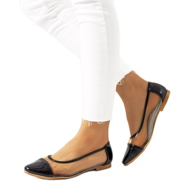 Svarta transparenta pastella ballerinor