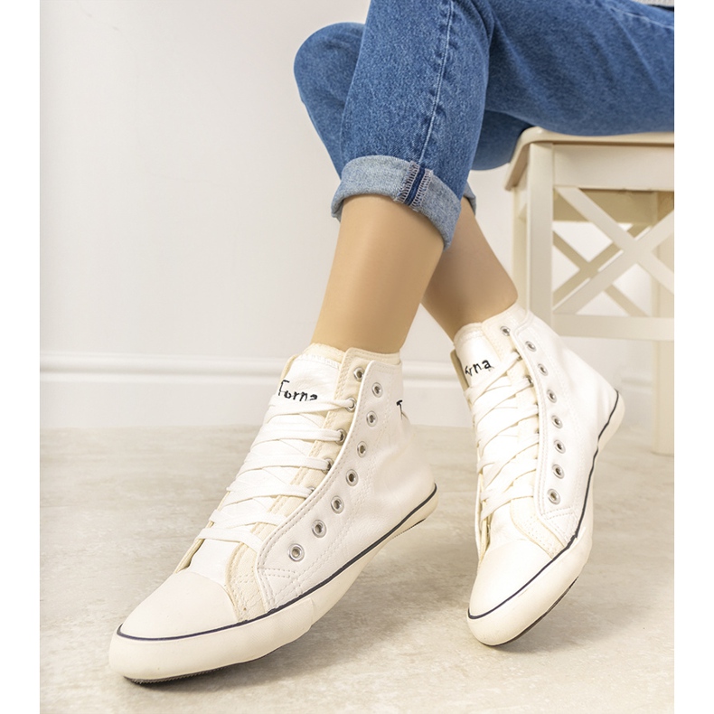 # skadad # Torna vita ankelsneakers för kvinnor # SKADAD #