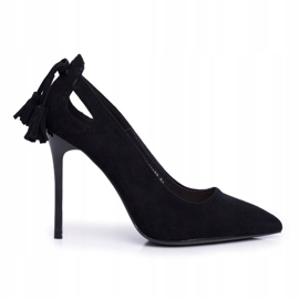 PS1 Stilettos mocka för kvinnor med svart spets