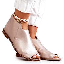 Läderstövlar på klack Laura Messi Gold 2324 gyllene