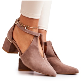 Mocka Pumps On Heel Laura Messi 2309 Beige