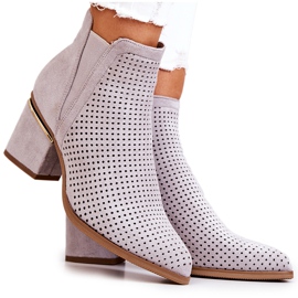 PS1 Mocka Openwork Cowboy Boots Grå Helloni