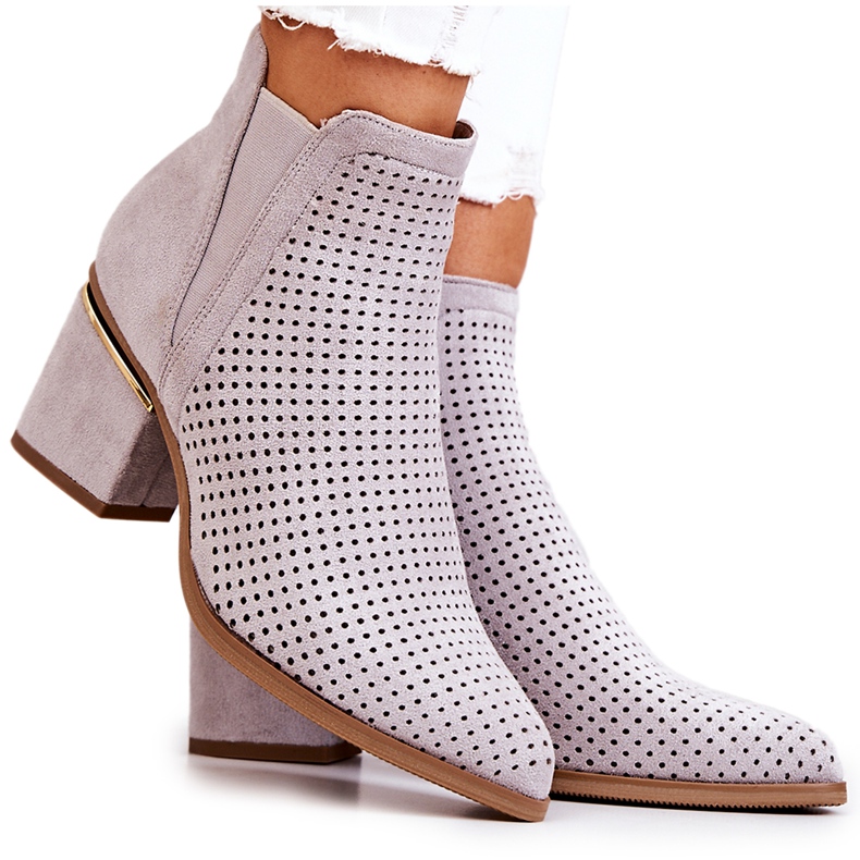 PS1 Mocka Openwork Cowboy Boots Grå Helloni