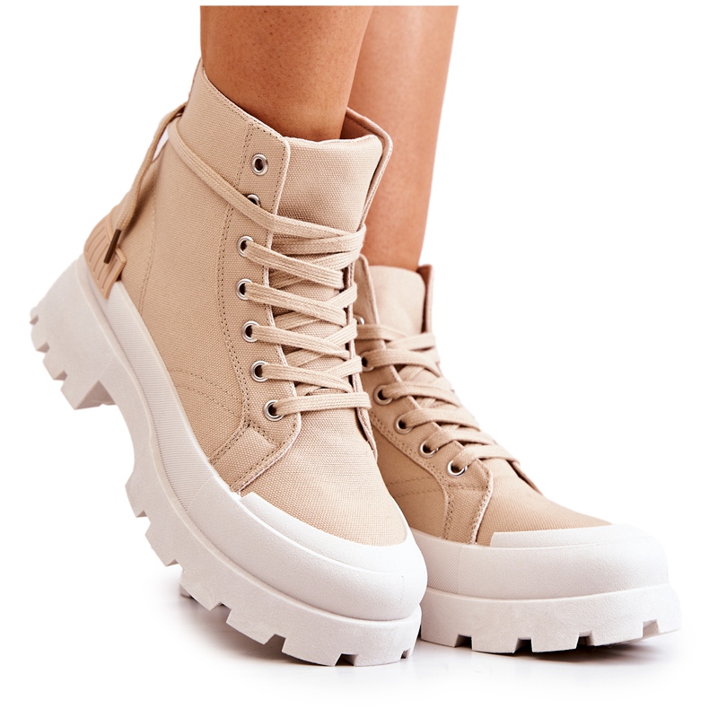 PS1 Trofast mörkbeige bundna vandringskängor