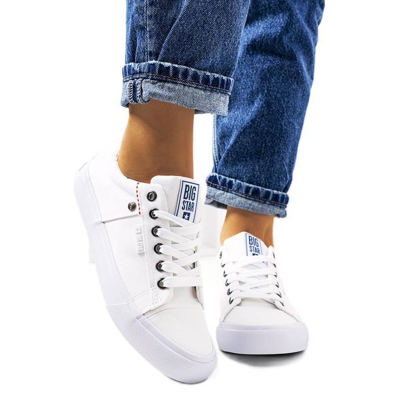 Vita tyg sneakers Big Star AA274511
