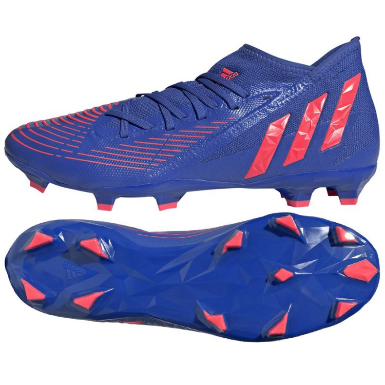 Adidas Predator Edge.3 Fg M GW2276 fotbollsskor blå blått och rött