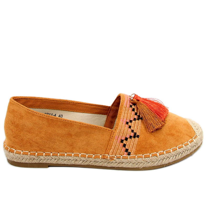 Boho espadrillor med Birna Camel fransar brun