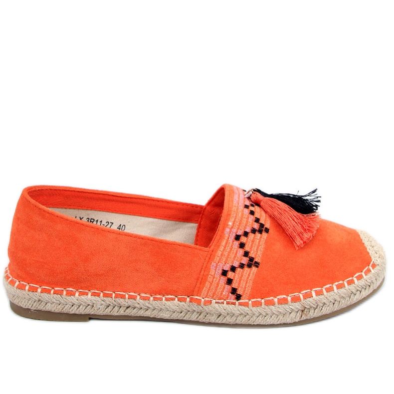 Boho espadrilles med Birna Orange fransar