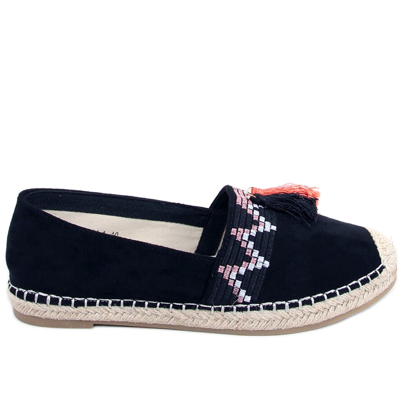 Boho espadrillor med Birna Black fransar svart
