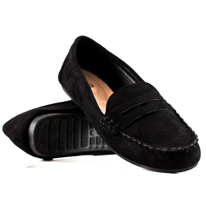 TRENDI Klassiska loafers i mocka svart