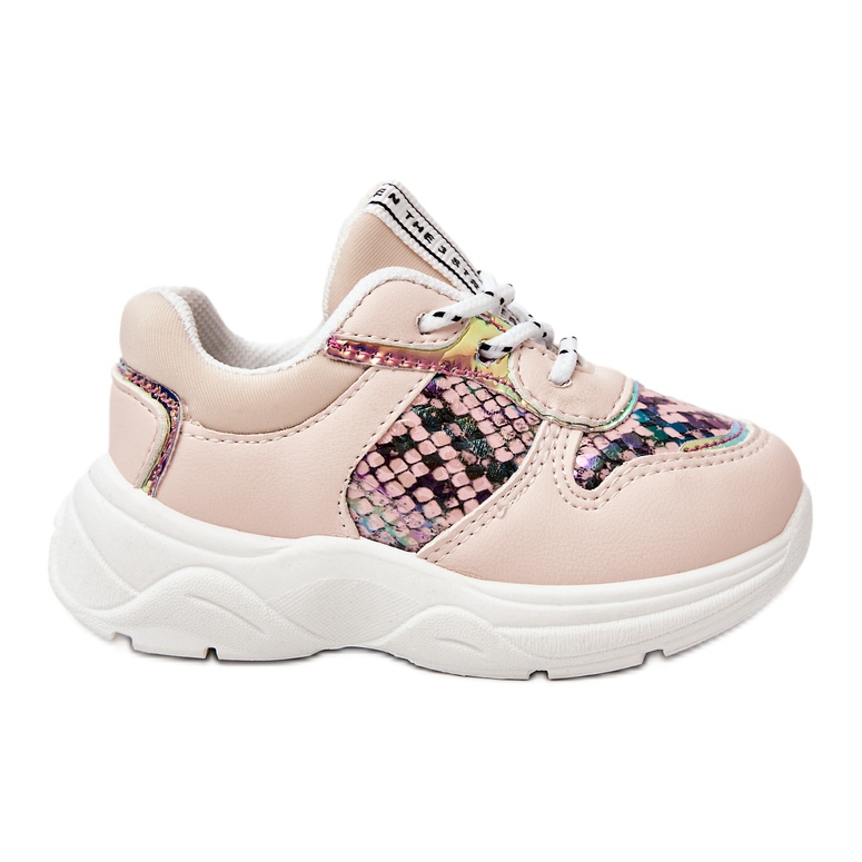 FR1 Läder Sportskor Snakeskin Pink Gabbie rosa