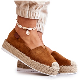 FB2 Camel Lesley Mocka Slip On Espadrilles brun