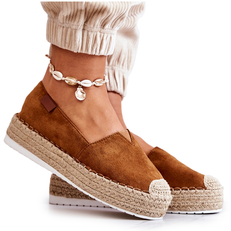 FB2 Camel Lesley Mocka Slip On Espadrilles brun