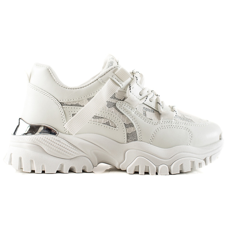 Trendiga sneakers med glitter vit