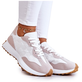 FJ1 Klassiska sportskor, bundna vita och beige Patrice