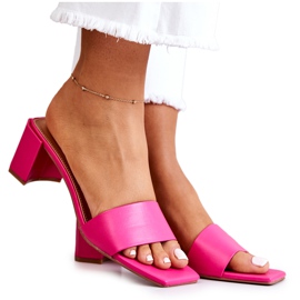 FJ1 Lädertofflor på hälen Rosa Netty