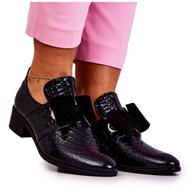 PA2 Läder Snakeskin Skor Svart Marleigh