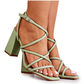 FJ1 Klassiska gröna Lucetta-klackade sandaler