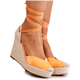 FS1 Espadrilles Fantastiska Orange Wedge Sandaler