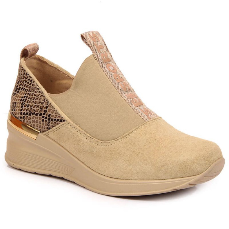 Lädersneakers på en wedge Filippo W PAW253B beige
