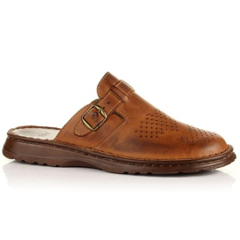 Bekväma tofflor Łukbut M LUK 951B brun