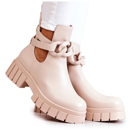 FB2 Läderskor med en beige skärning Karen