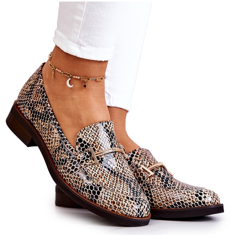 Loafers dam Laura Messi 2307 Beige-Svart