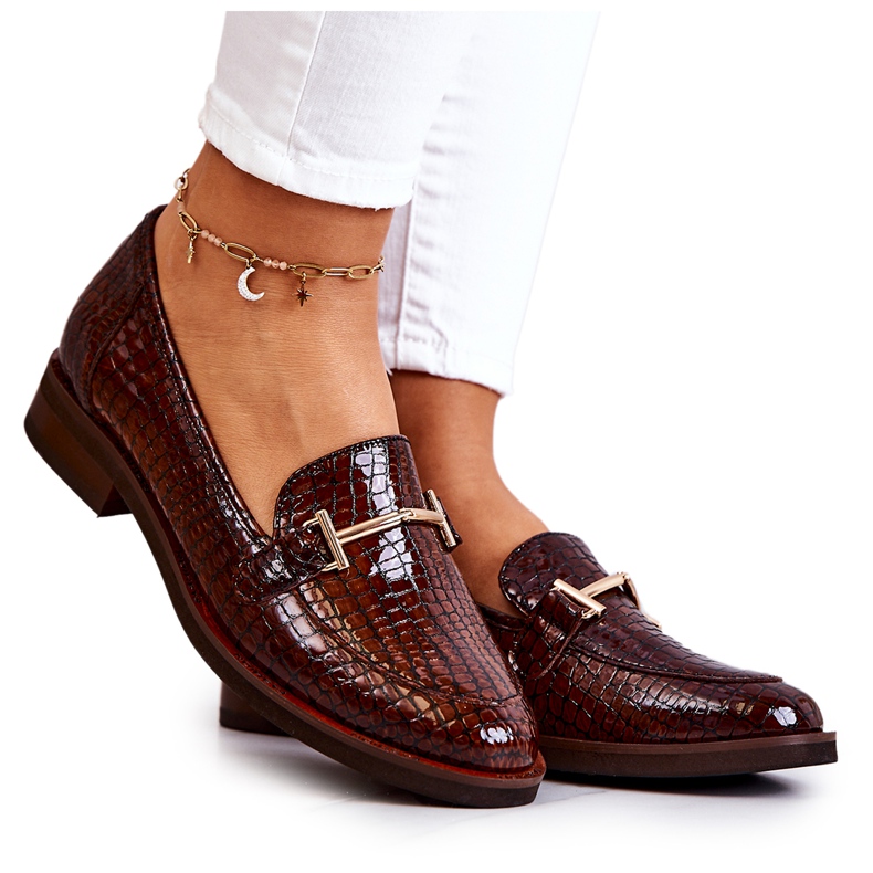 Dam Brogues Snake Laura Messi 2307 Brun