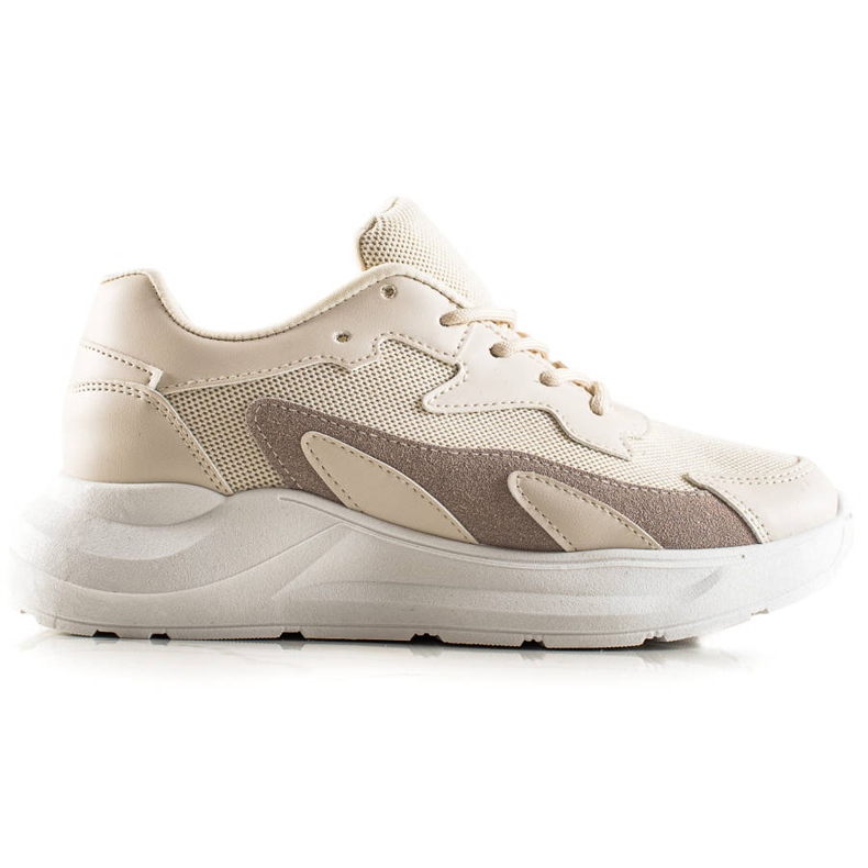 Ideal Shoes Klassiska sneakers beige