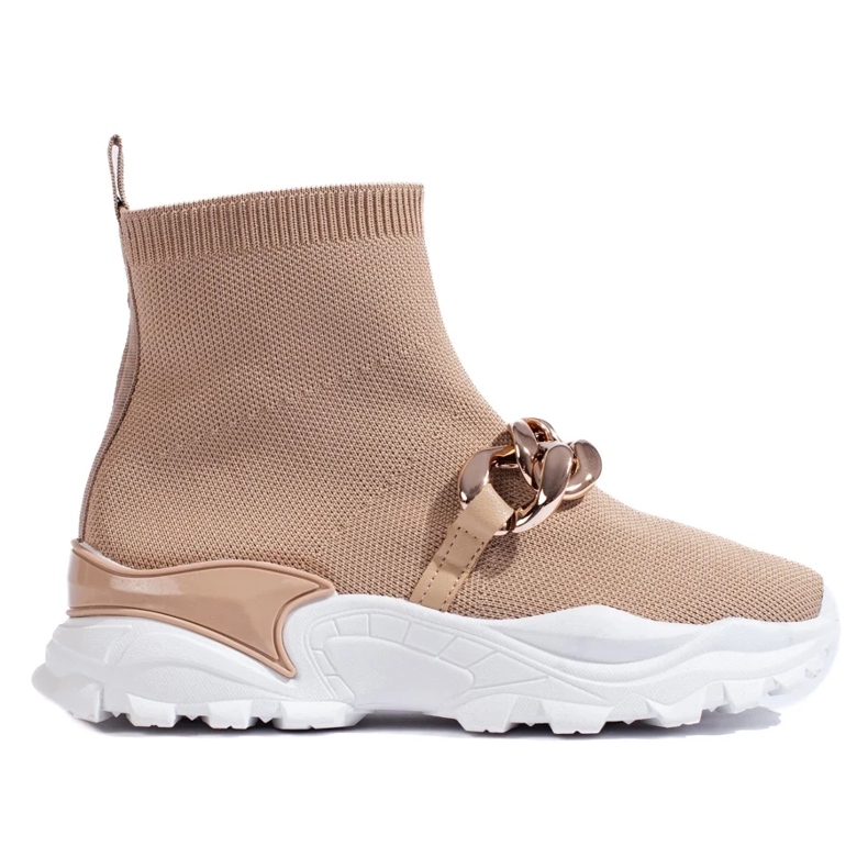 Slip-on sneakers med kedja brun