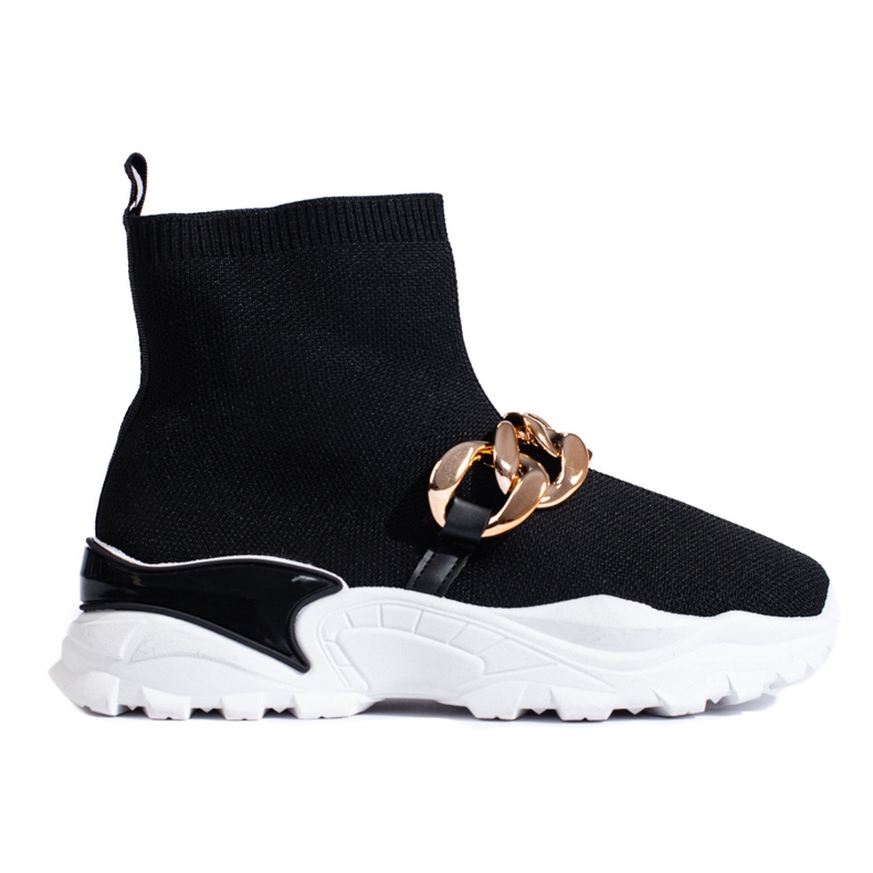 TRENDI Slip-on sneakers med kedja svart