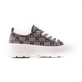 Bona Sneakers På Plattformen Med Mönster mångfärgad grå