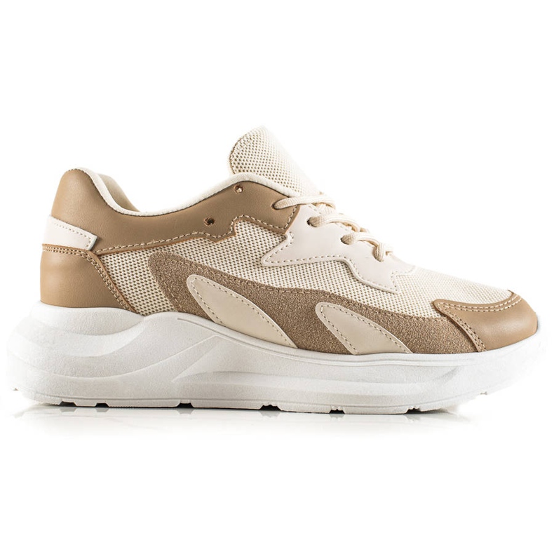 Ideal Shoes Klassiska sneakers beige brun
