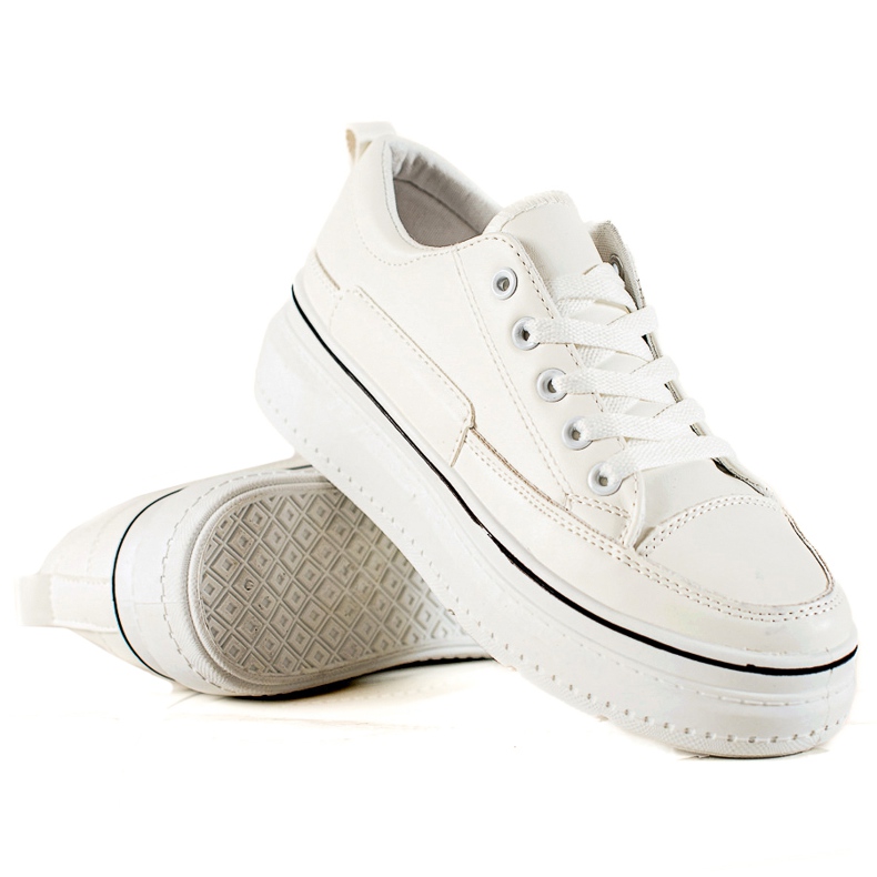 TRENDI Snygga Sneakers På Plattformen vit