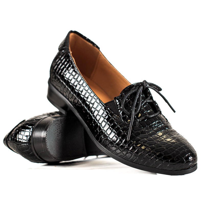 W. Potocki Eleganta Potocki-skor med snörning svart