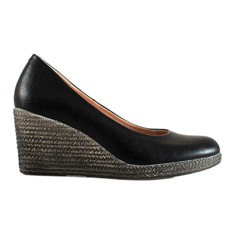 W. Potocki Klassiska pumpar på kil Potocki svart