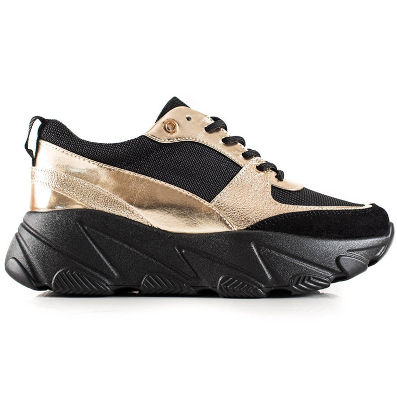 W. Potocki Potocki sneakers i svart och guld gyllene