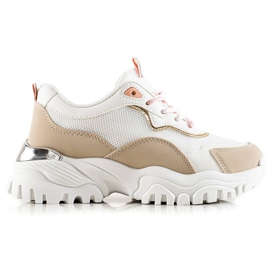 TRENDI Mode sneakers beige vit