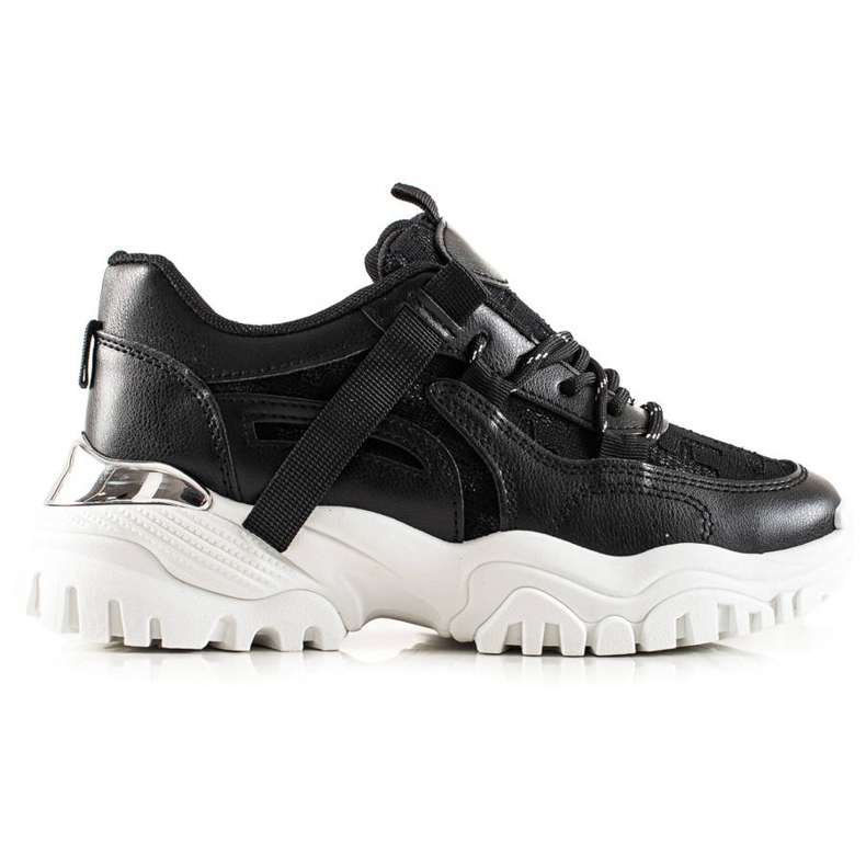 Trendiga sneakers med glitter svart