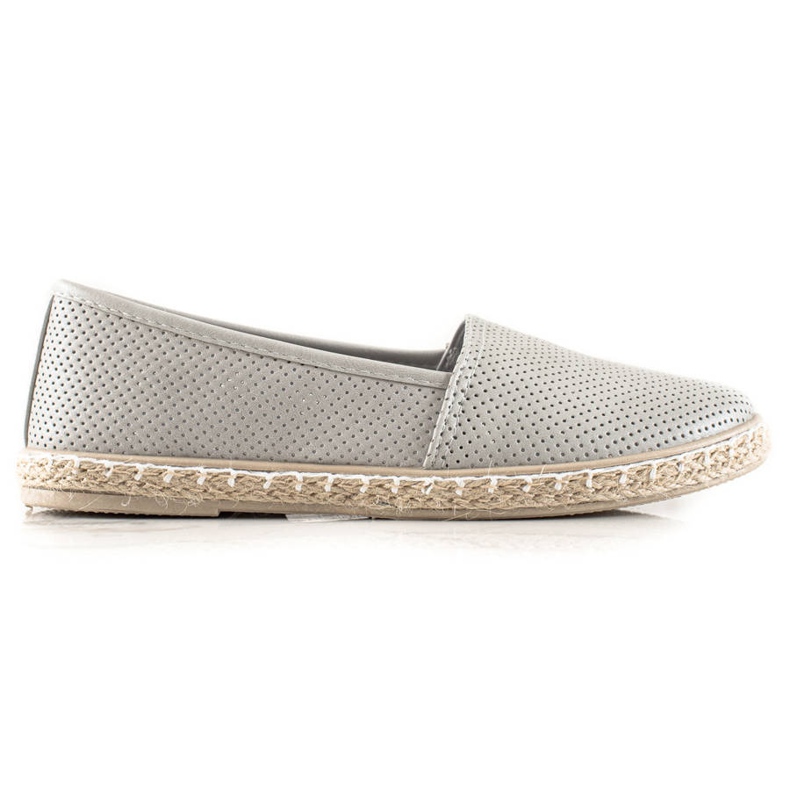 TRENDI Bekväma Eco-Leather Espadrilles grå